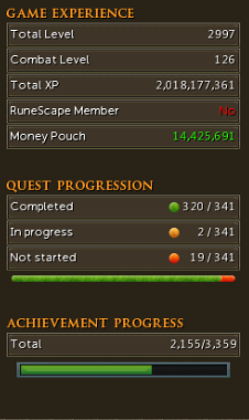 RS3 Max Cape Main | 3220+ Total | 440+ QP | 2010m+ XP | 120 Attack | 120 Strength | 120 Defence | 120 Range | 120 Dungeoneering | 120 Herblore [ChicksWRS58]
