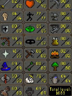 Main | 1680 Total level | 50+ QPs | 99 Ranged | Prospector Outfit