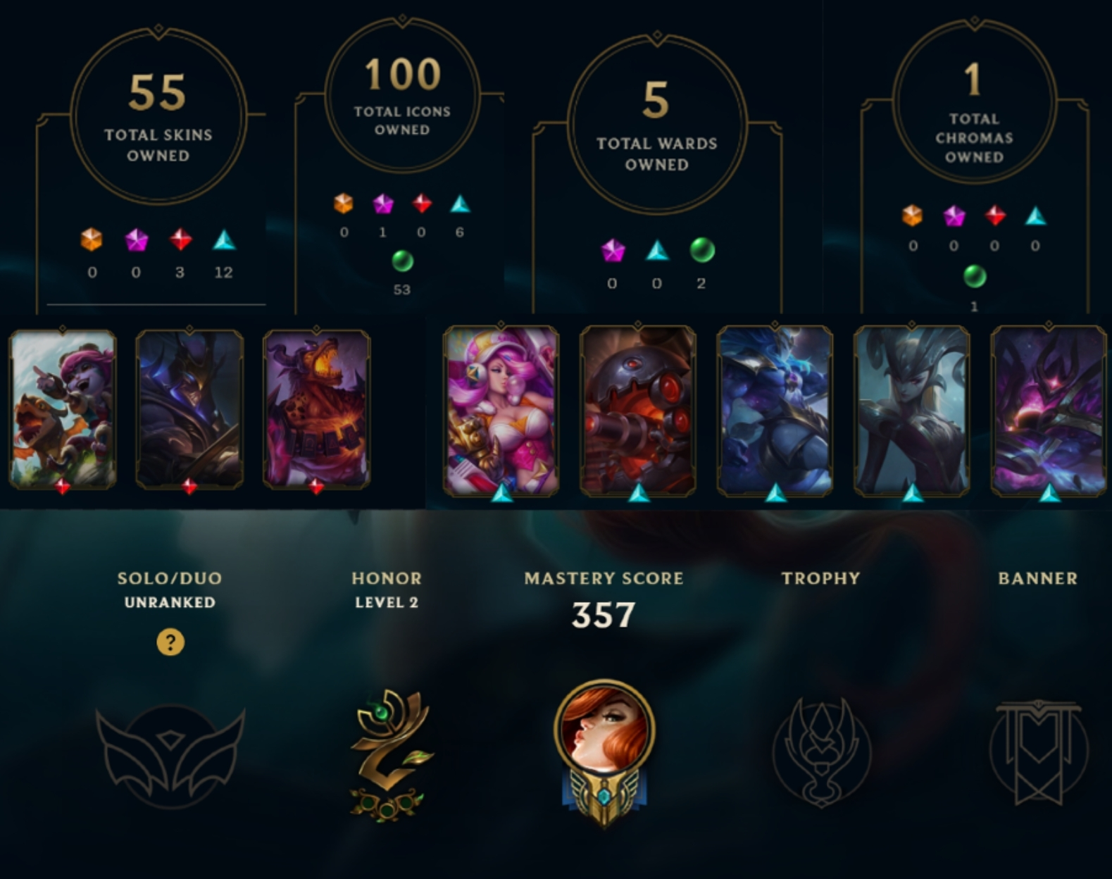 LoL | Level 34 | Region SEA | Unranked | Champion Count 116 | Skin Count 55 | 4.6k BE | ChicksALOL160