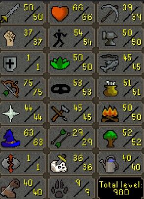 Pure | 980+ Total Level | 80 QPs | Low CB | Fire Cape