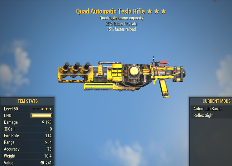 Quad [25% FFR+50 DR] Tesla Rifle