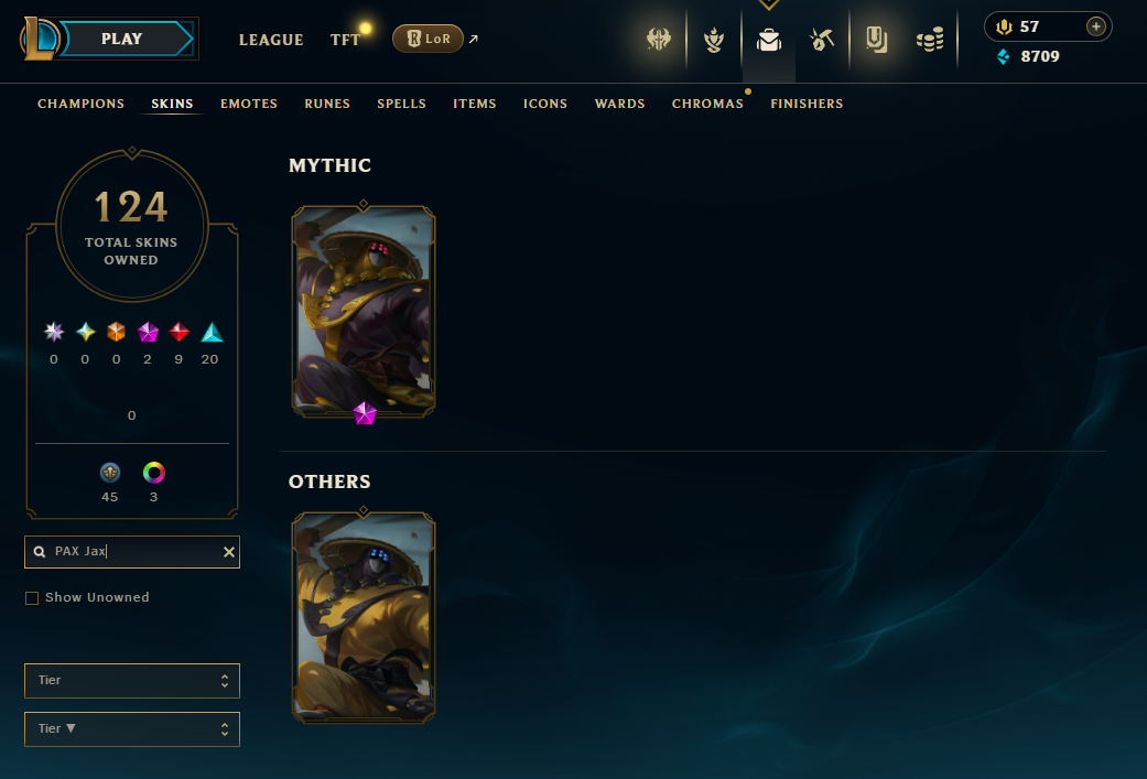 EUW | 124 Skins | 149 Champions | Pax Jax | ChicksQLOLS010