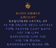 Rune Noose - Insane Druid Amulet